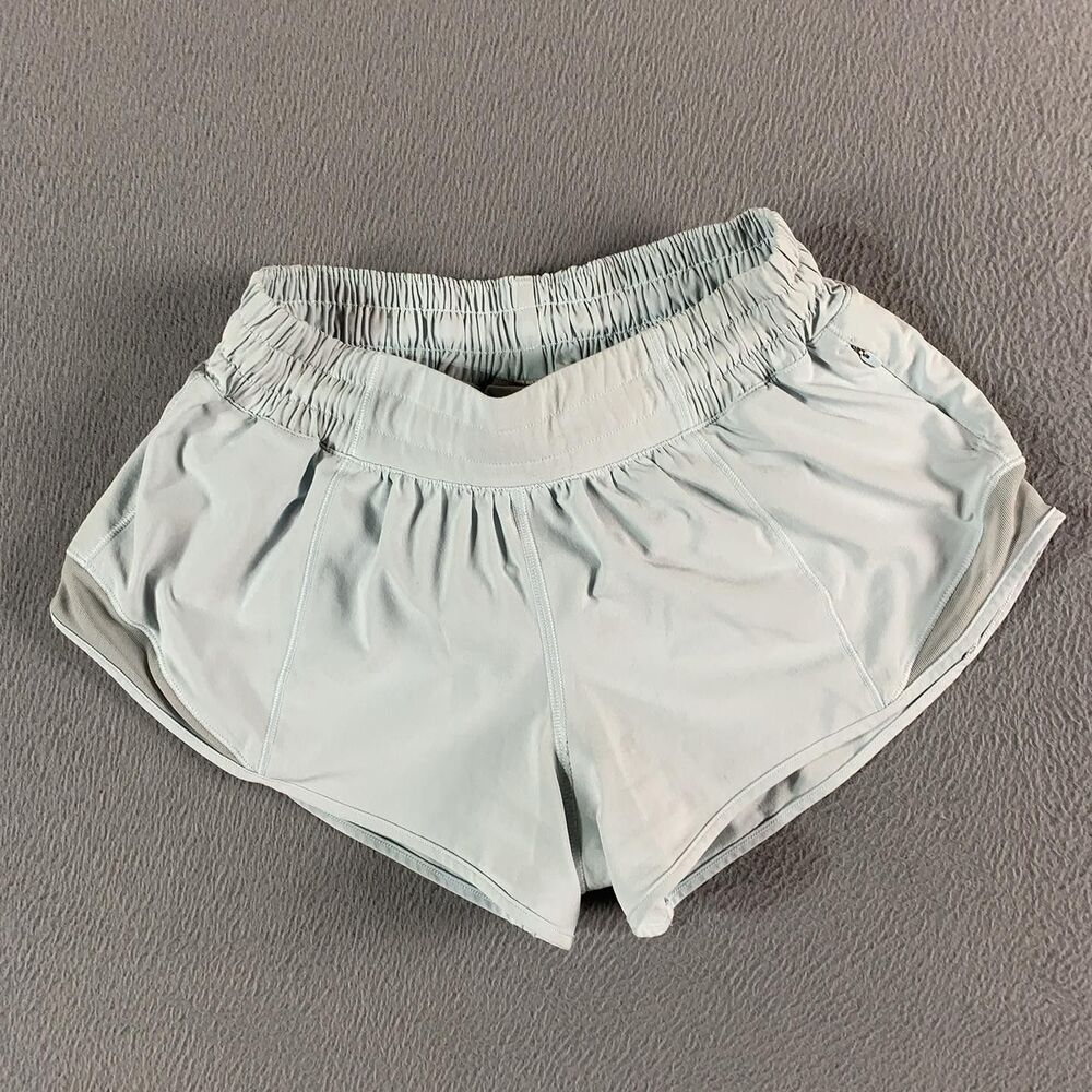 Lululemon Shorts Womens 4 Gray Running Lined 3 Inseam Zip Pocket Quick Dry